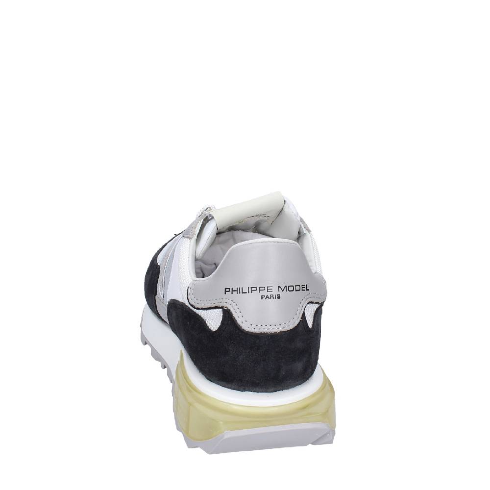 scarpe uomo PHILIPPE MODEL sneakers bianco tessuto grigio camoscio EX332 Presa