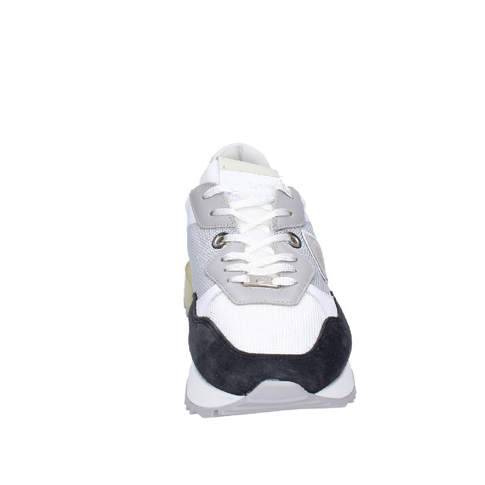 scarpe uomo PHILIPPE MODEL sneakers bianco tessuto grigio camoscio EX332 Presa
