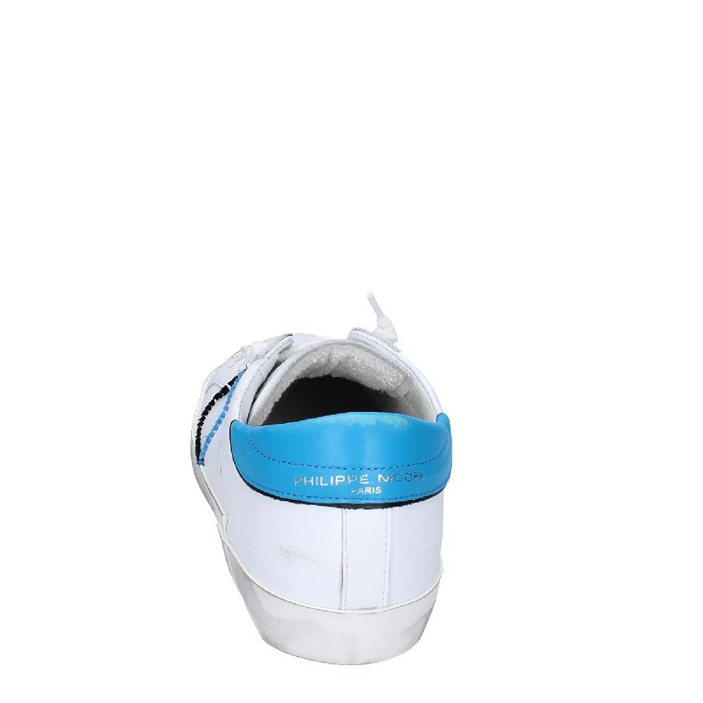 scarpe uomo PHILIPPE MODEL sneakers bianco pelle blu VINTAGE EX360 Offerta