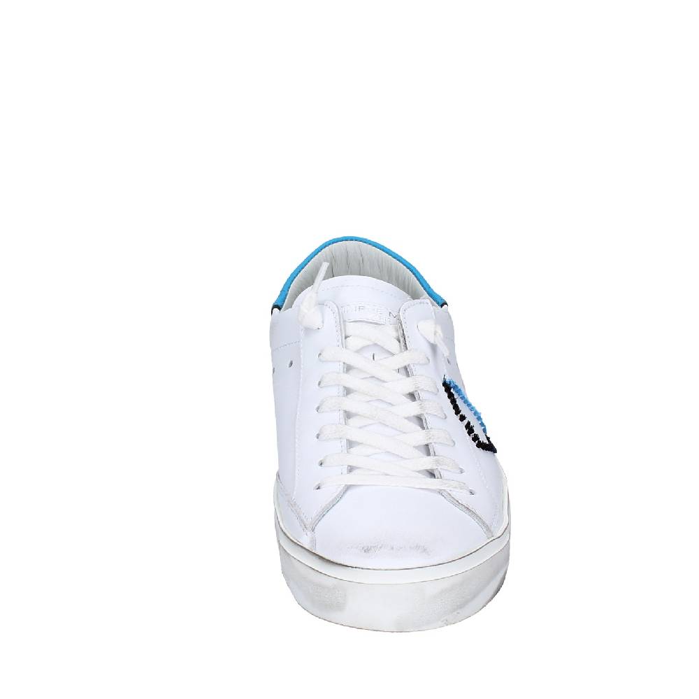 scarpe uomo PHILIPPE MODEL sneakers bianco pelle blu VINTAGE EX360 Offerta
