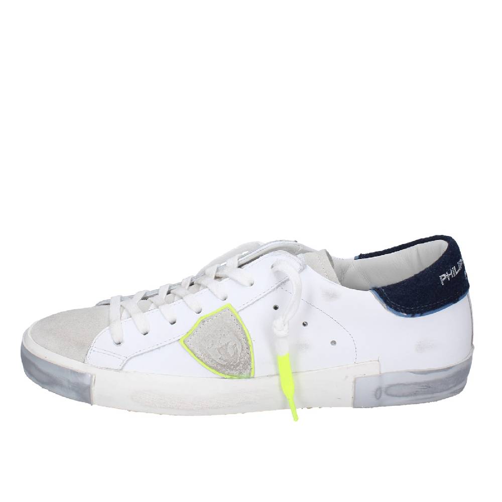scarpe uomo PHILIPPE MODEL sneakers bianco pelle beige camoscio VINTAGE EX334 Economico