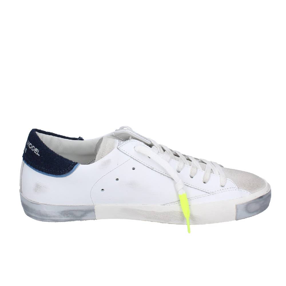 scarpe uomo PHILIPPE MODEL sneakers bianco pelle beige camoscio VINTAGE EX334 Economico