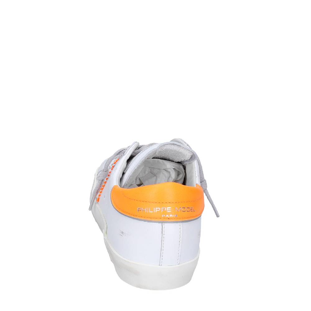 scarpe uomo PHILIPPE MODEL sneakers bianco pelle arancione VINTAGE EX339 Online