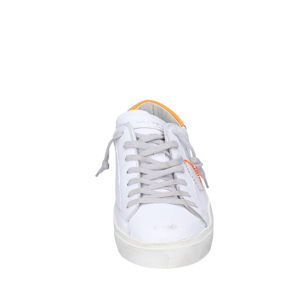 scarpe uomo PHILIPPE MODEL sneakers bianco pelle arancione VINTAGE EX339 Online