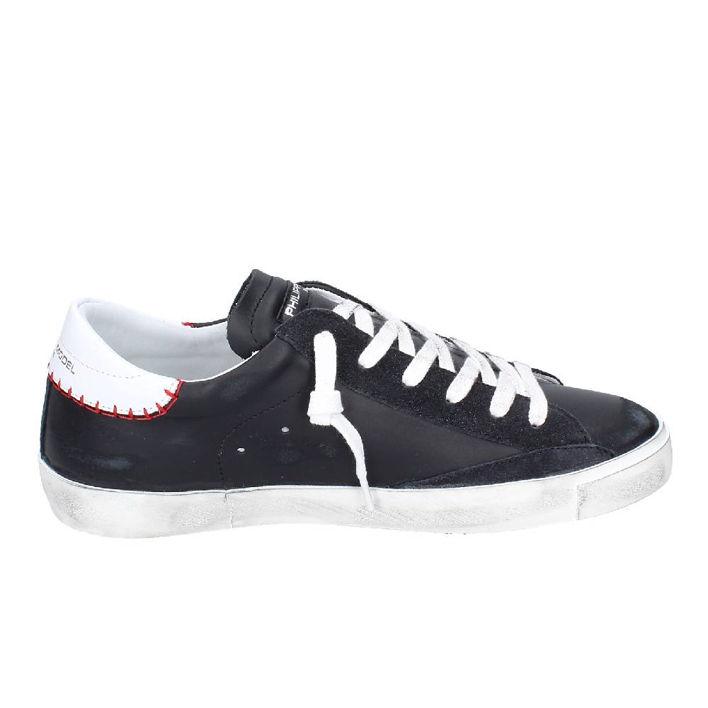 scarpe uomo PHILIPPE MODEL sneakers nero pelle VINTAGE EX338 Outlet