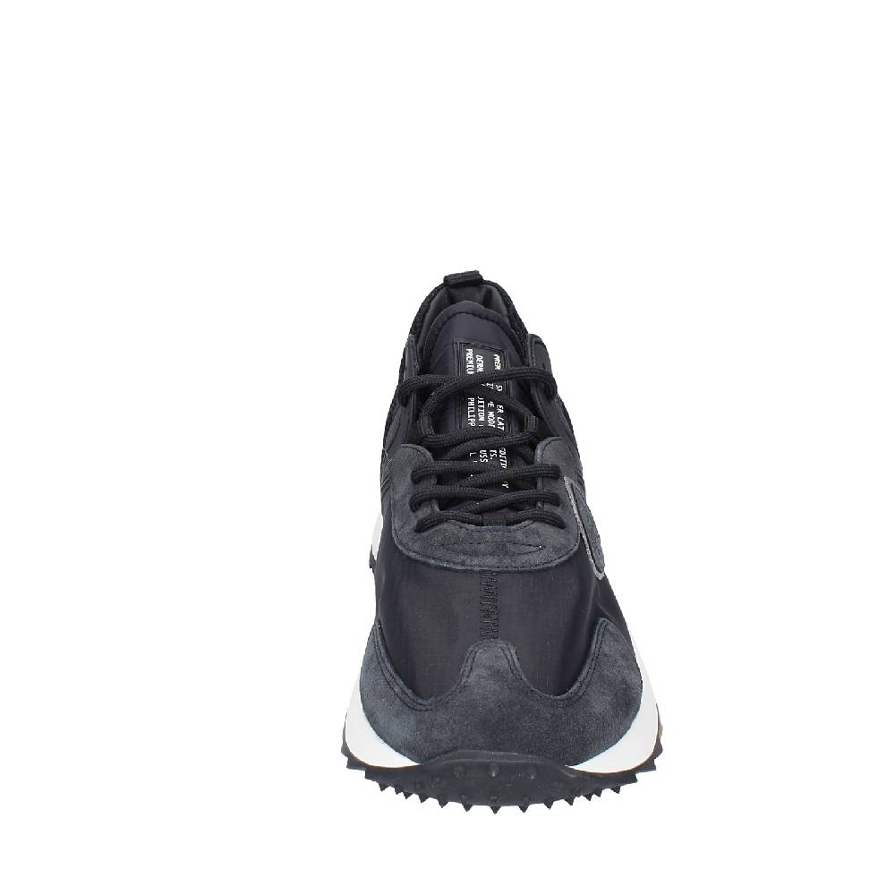 scarpe uomo PHILIPPE MODEL sneakers nero camoscio tessuto EX343 In Vendita
