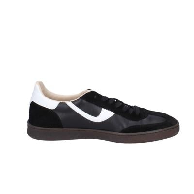 scarpe uomo MOMA sneakers nero pelle bianco camoscio 4AS420-CRVF BC746 Vendita Economica