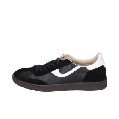 scarpe uomo MOMA sneakers nero pelle bianco camoscio 4AS420-CRVF BC746 Vendita Economica