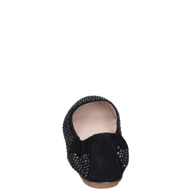 scarpe donna CAFè NOIR ballerine nero camoscio strass MEL501 BF398 Saldi Di Fabbrica