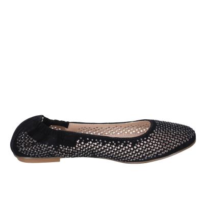 scarpe donna CAFè NOIR ballerine nero camoscio strass MEL501 BF398 Saldi Di Fabbrica
