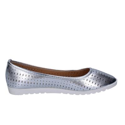 scarpe donna LANCETTI ballerine argento pelle sintetica BP564 Moda