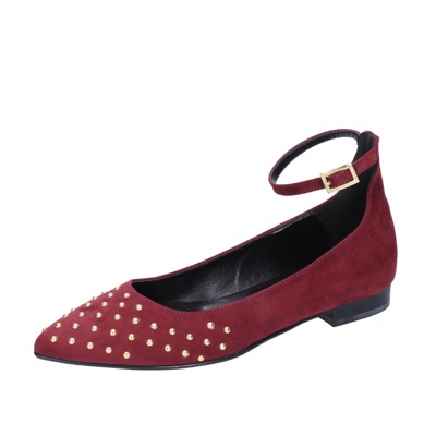 scarpe donna OLGA RUBINI ballerine bordeaux camoscio BS830 Negozi Online