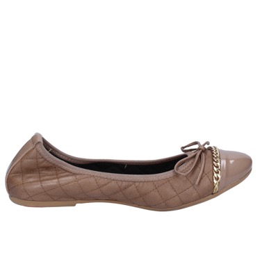 scarpe donna CROWN ballerine beige pelle BX639 Italy