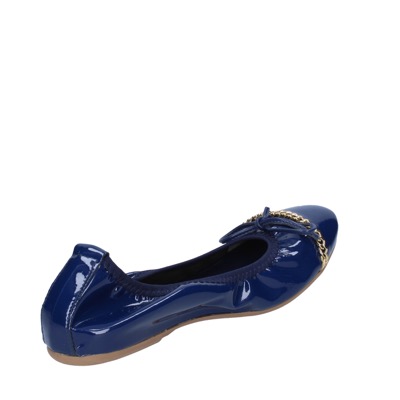 scarpe donna CROWN ballerine blu vernice BZ948 Italia
