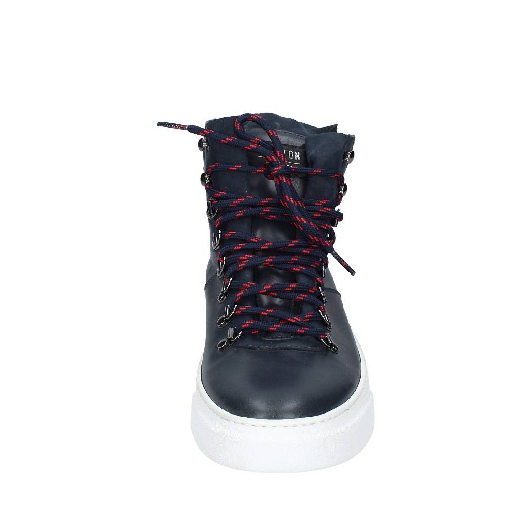 scarpe uomo STOKTON stivaletti blu pelle EY845 Promozione