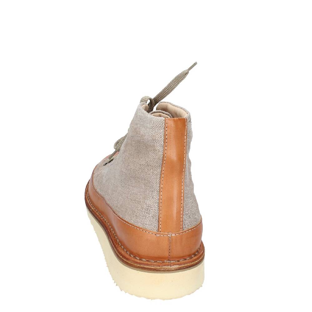 scarpe uomo ASTORFLEX stivaletti beige tessuto marrone pelle EY705 Spedizione Gratuita
