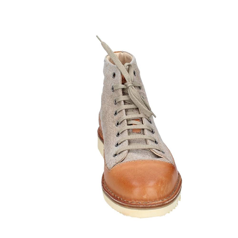 scarpe uomo ASTORFLEX stivaletti beige tessuto marrone pelle EY705 Spedizione Gratuita