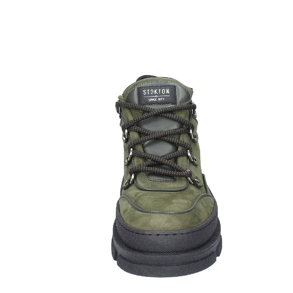 scarpe uomo STOKTON stivaletti verde pelle nabuk EY848 Soddisfazione Garantita