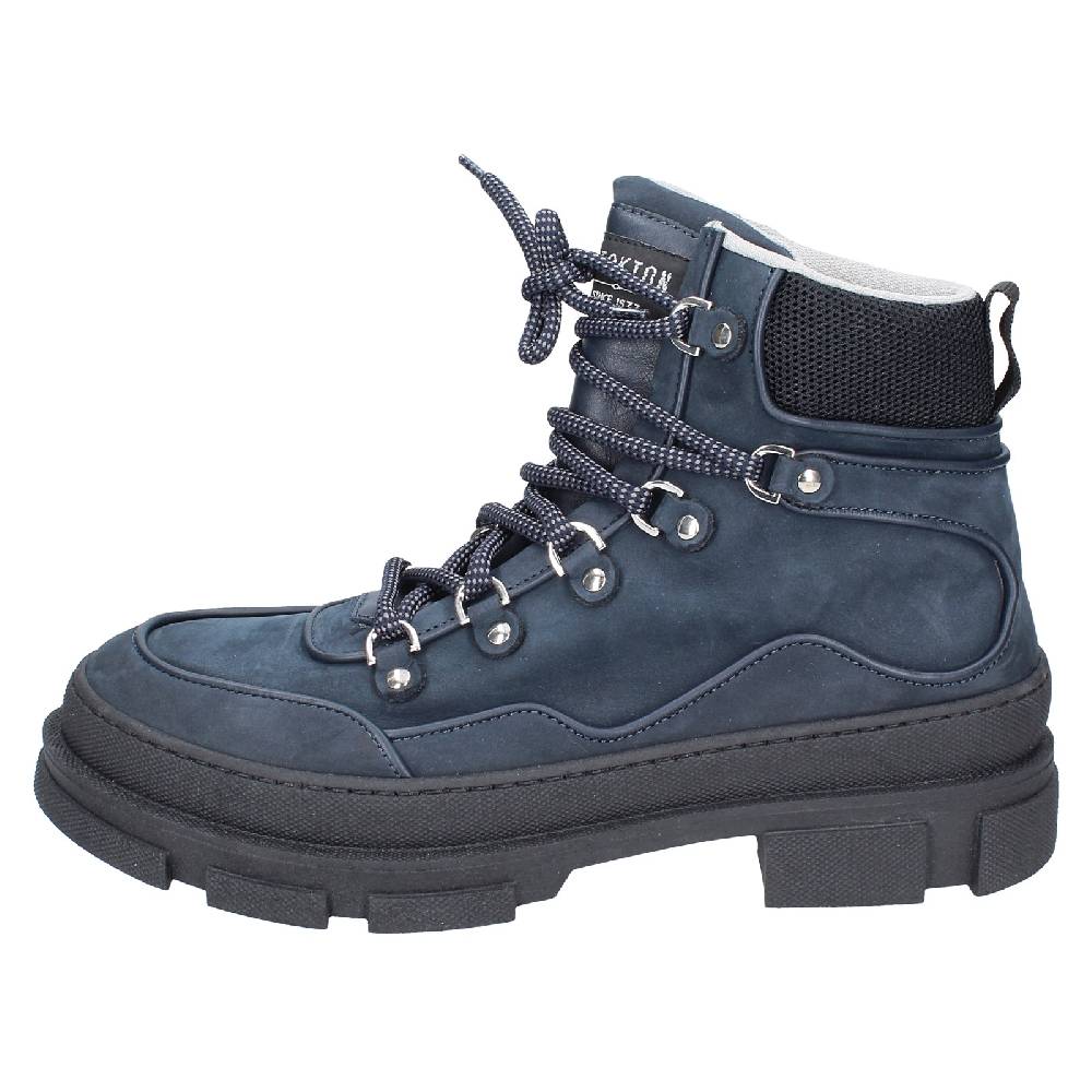 scarpe uomo STOKTON stivaletti blu pelle nabuk EY847 Promozione Limitata