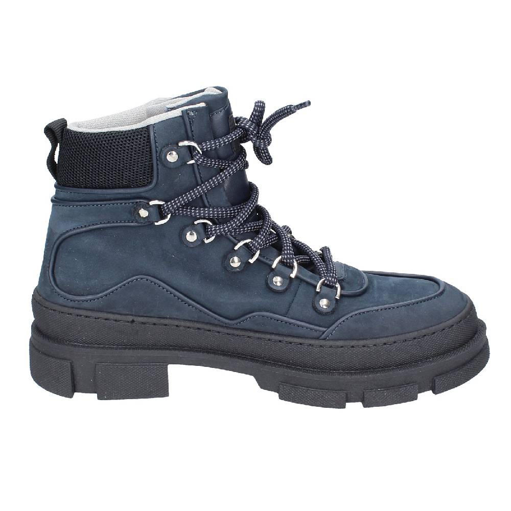 scarpe uomo STOKTON stivaletti blu pelle nabuk EY847 Promozione Limitata
