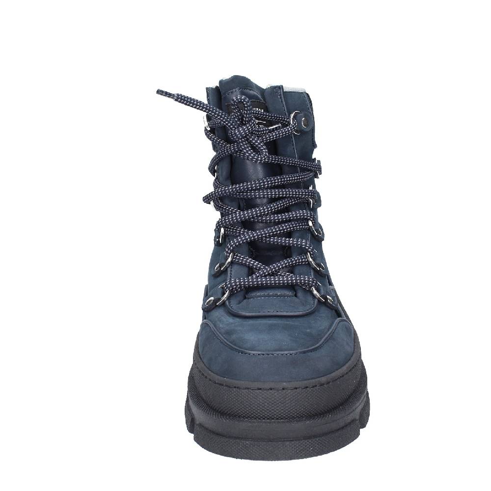 scarpe uomo STOKTON stivaletti blu pelle nabuk EY847 Promozione Limitata