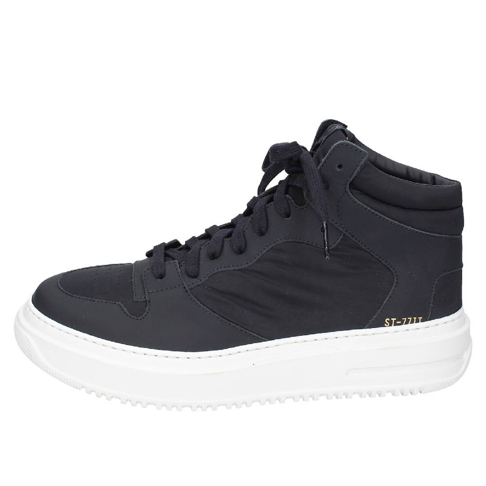 scarpe uomo STOKTON stivaletti nero tessuto gomma EY855 Affare Del Giorno