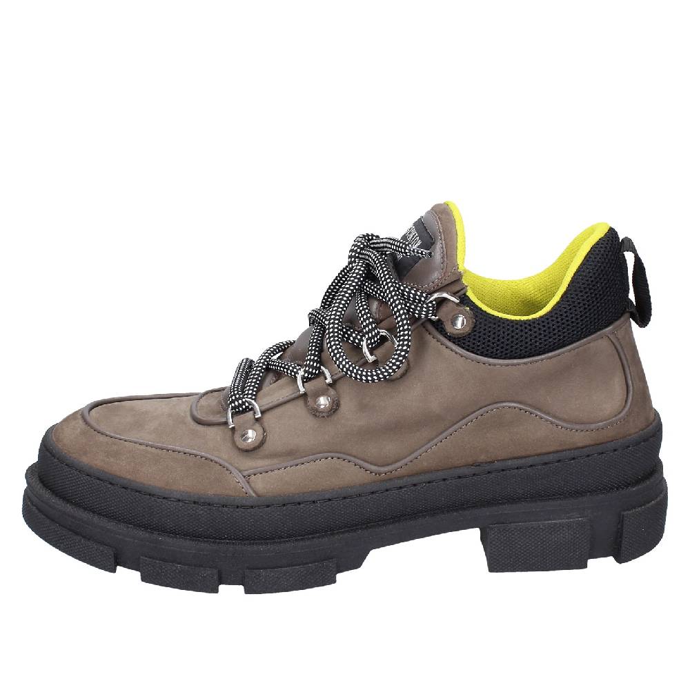 scarpe uomo STOKTON stivaletti beige pelle nabuk nero EX02 Prezzo Ridotto