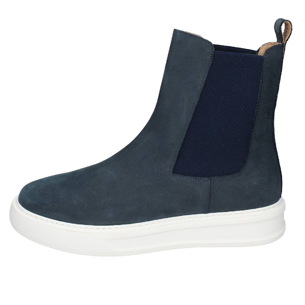 scarpe uomo STOKTON stivaletti blu pelle nabuk EX93 Novità