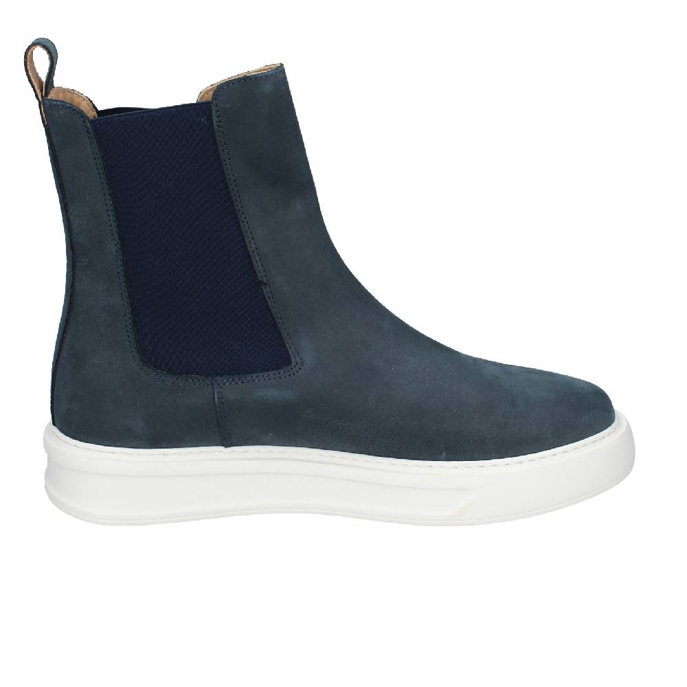scarpe uomo STOKTON stivaletti blu pelle nabuk EX93 Novità
