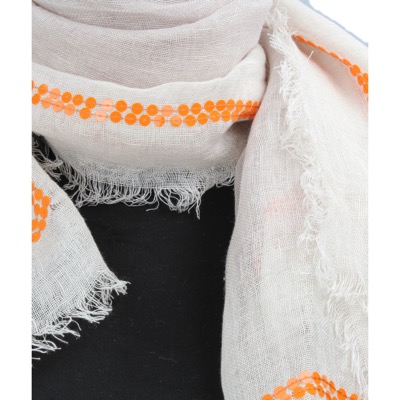 pareo donna NALI' beige lino arancione AF442 Offerta