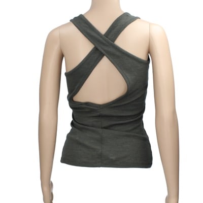 top canotta donna SUOLì 40 verde scuro tessuto AN662 2025