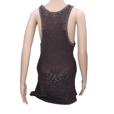 canotta vestito donna INHABIT XS grigio cotone AN675 Nuovo
