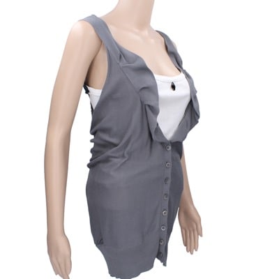 gilet cardigan donna ANNARITA N. tg. S grigio cotone AK195 Promozione