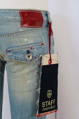 pantaloni donna STAFF JEANS & CO. 27 celeste cotone AR822 Vendita Economica