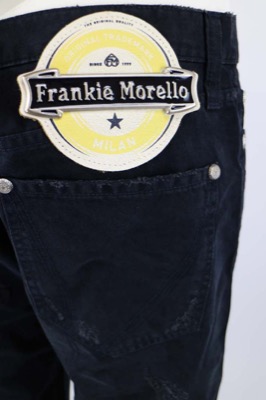 pantaloni donna FRANKIE MORELLO 33 nero cotone AM382 Moda