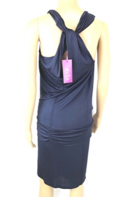 vestito donna ECLA 40 blu acetato AM447 Novità