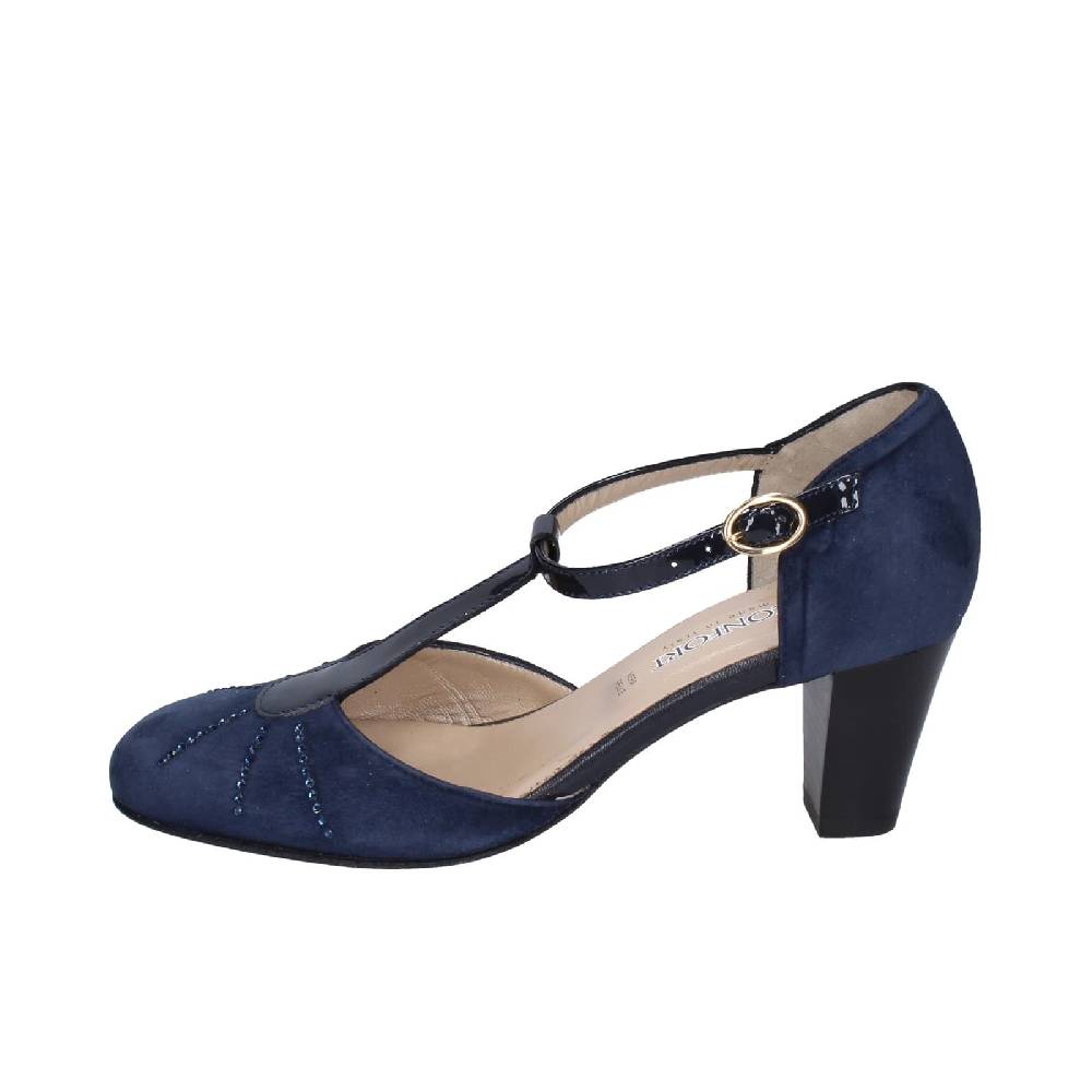 scarpe donna CONFORT decollete blu camoscio strass EZ370 Acquista Ora