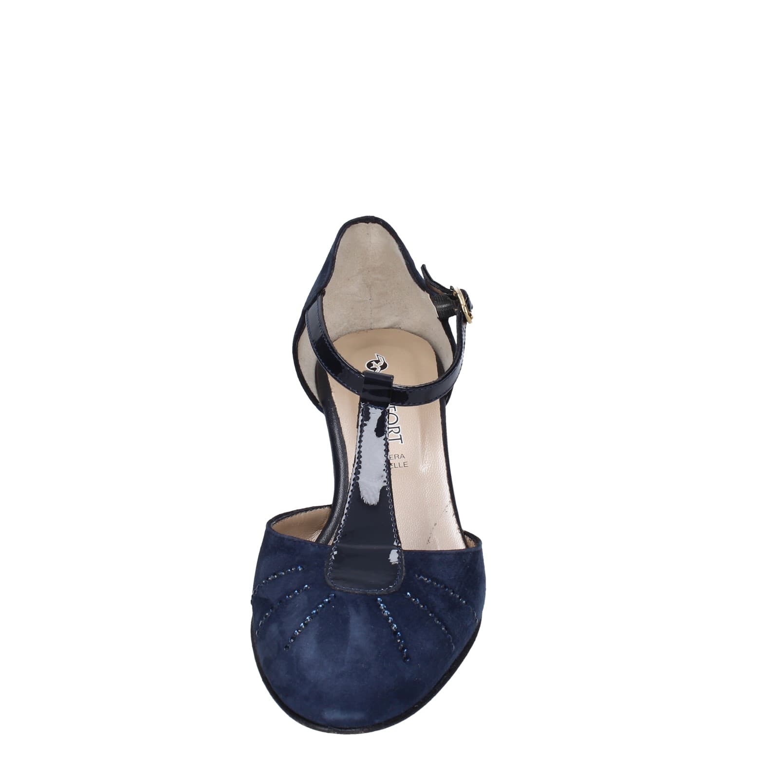 scarpe donna CONFORT decollete blu camoscio strass EZ370 Acquista Ora