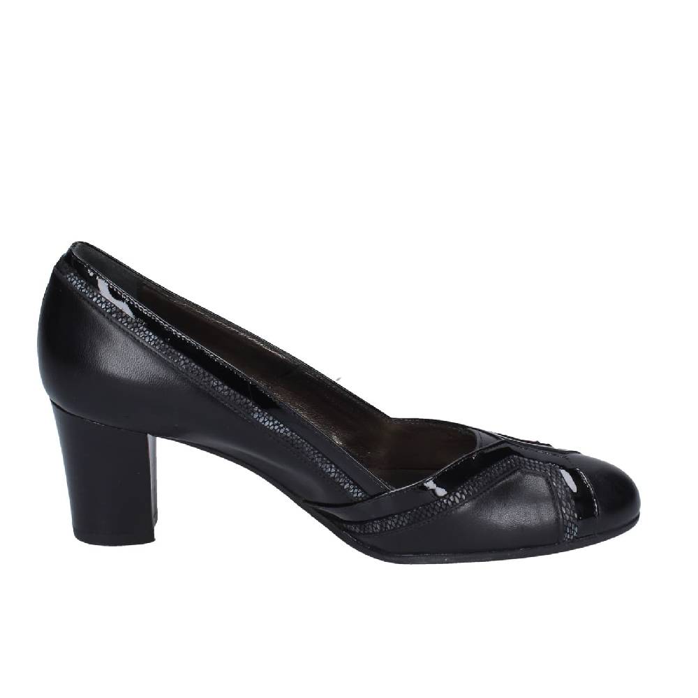 scarpe donna CONFORT decollete nero pelle vernice EZ371 Consegna Veloce