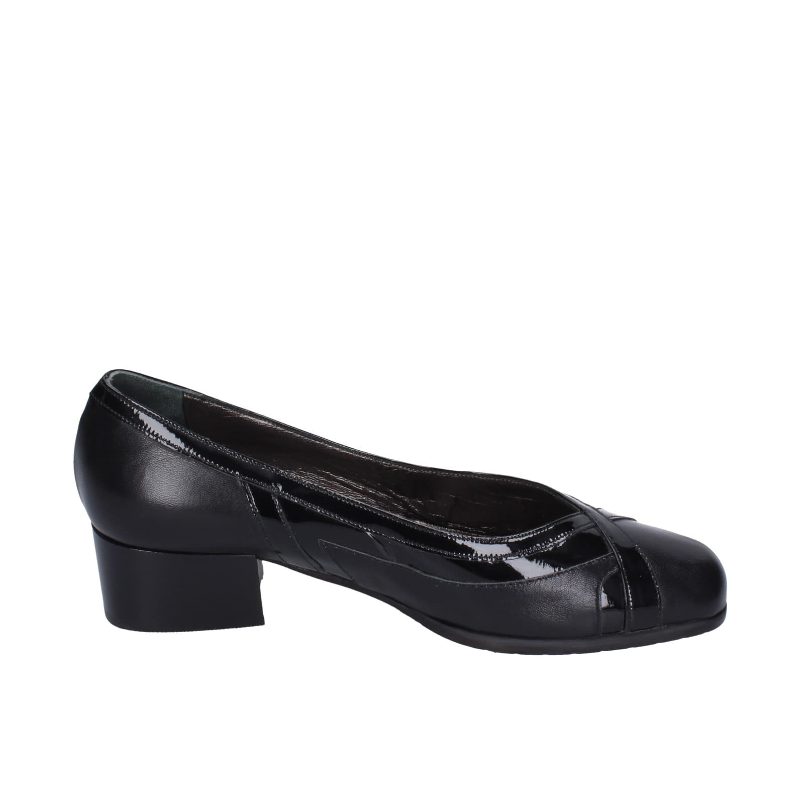 scarpe donna CONFORT decollete nero pelle vernice EZ411 Fino Al -60%