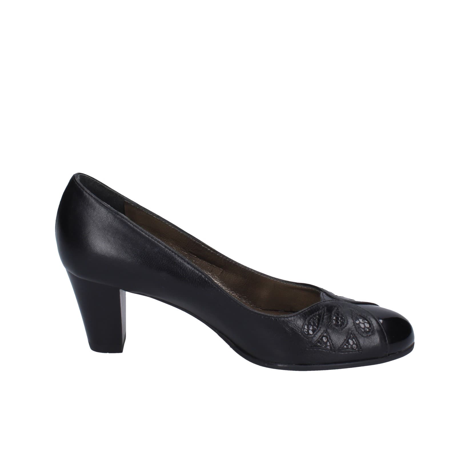 scarpe donna CONFORT decollete nero pelle EZ417 Affare Del Giorno