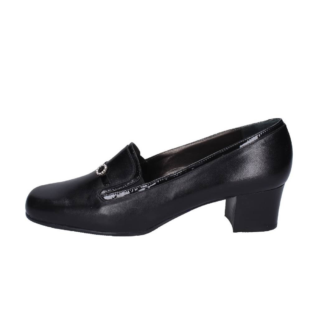 scarpe donna CONFORT decollete nero pelle vernice EZ413 Sottocosto