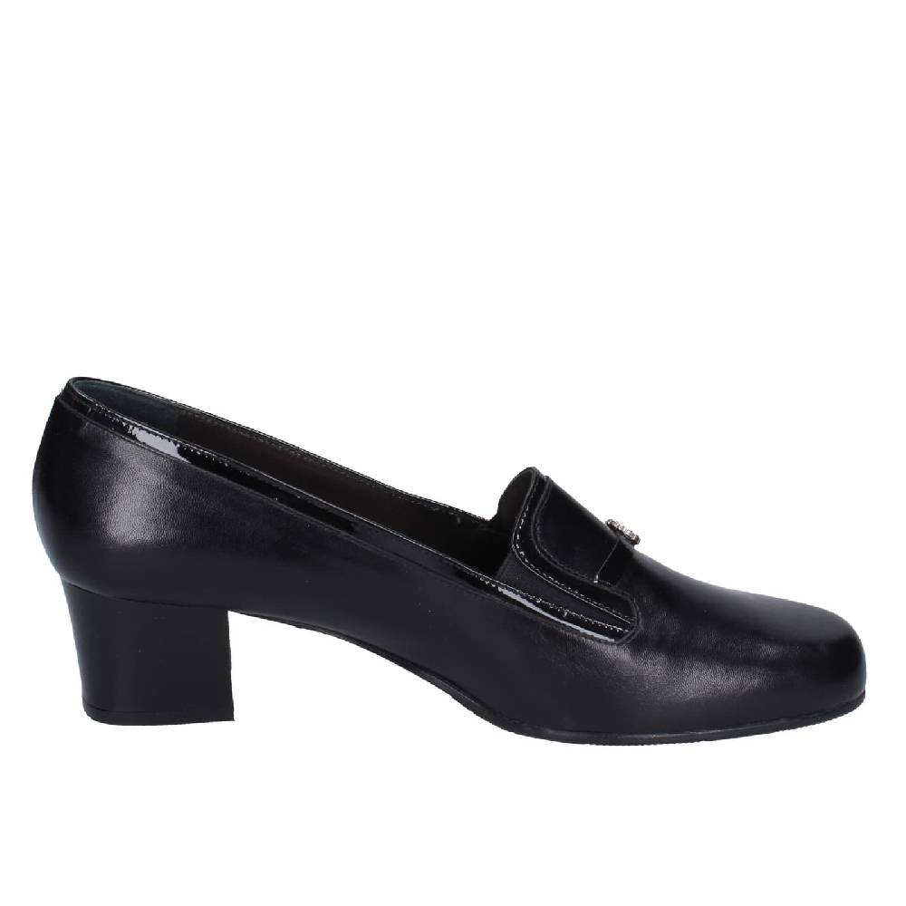 scarpe donna CONFORT decollete nero pelle vernice EZ413 Sottocosto