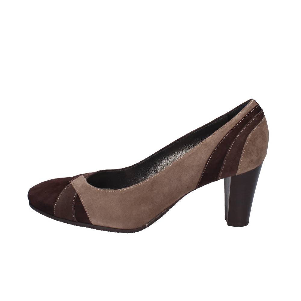 scarpe donna CONFORT decollete marrone camoscio EZ415 Novità