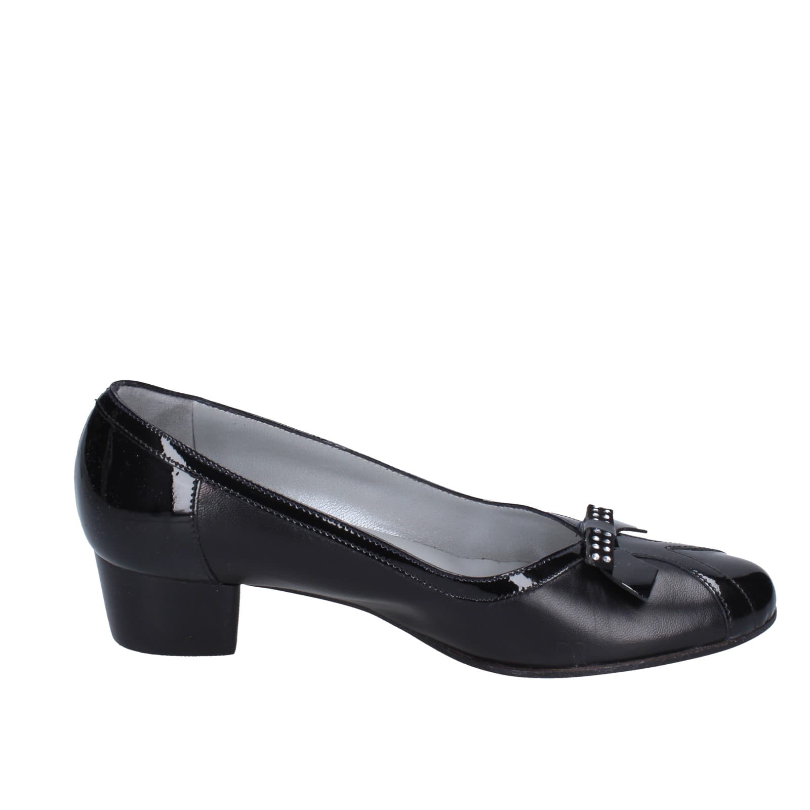 scarpe donna CONFORT decollete nero pelle vernice EZ398 Presa