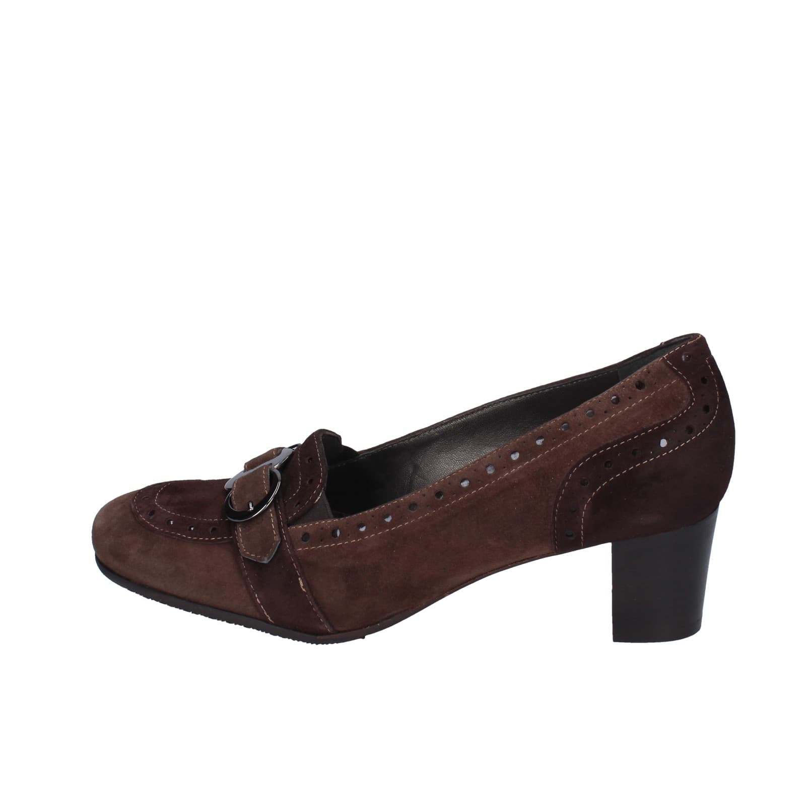 scarpe donna CONFORT decollete marrone camoscio 1607 EZ338 Offerta