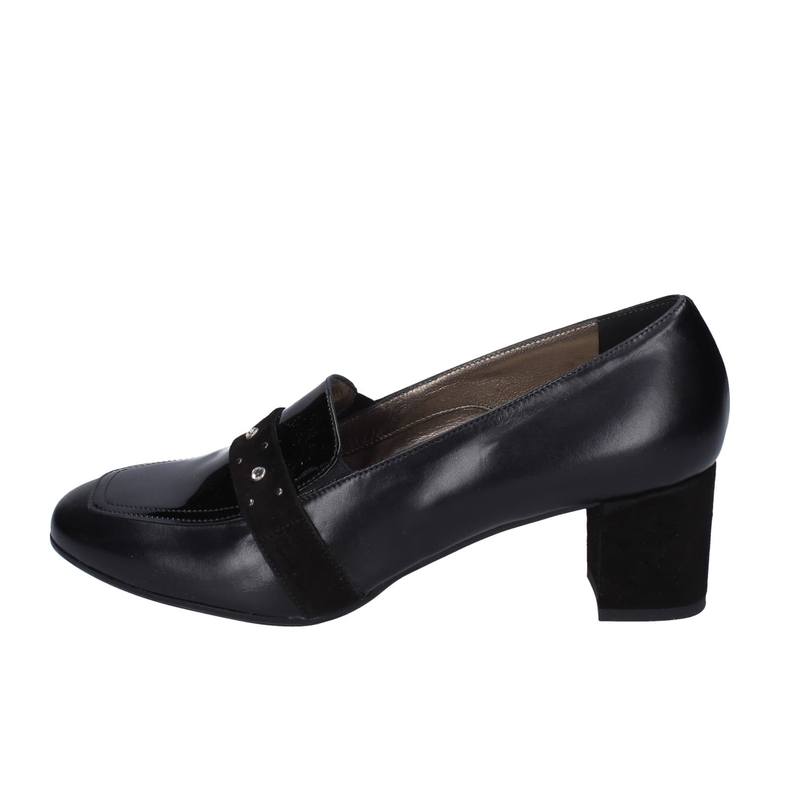 scarpe donna CONFORT decollete nero pelle vernice EZ410 Economico