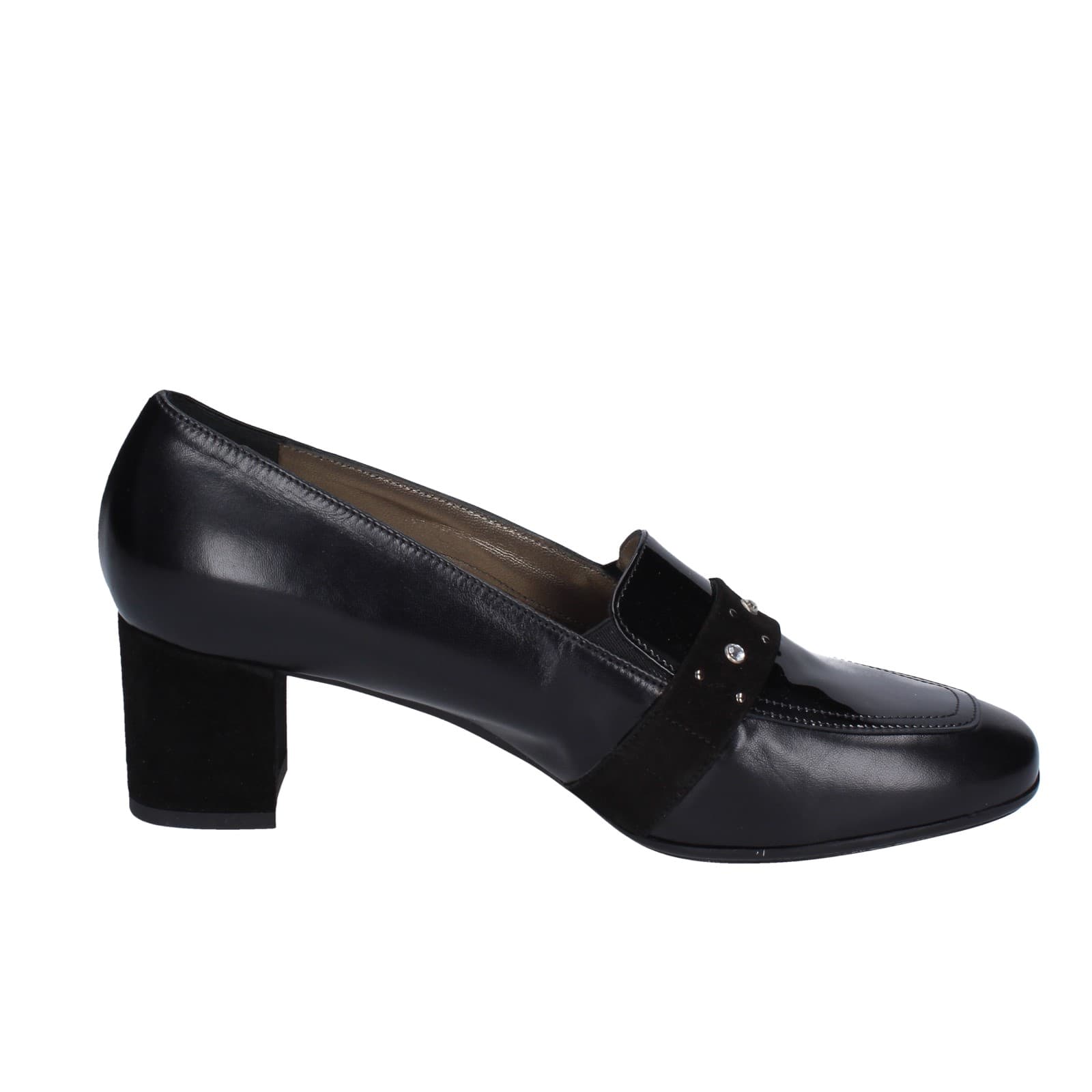 scarpe donna CONFORT decollete nero pelle vernice EZ410 Economico