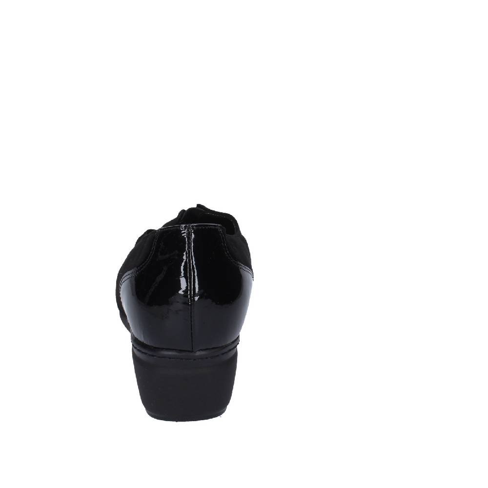 scarpe donna CONFORT decollete nero vernice camoscio EZ330 Outlet