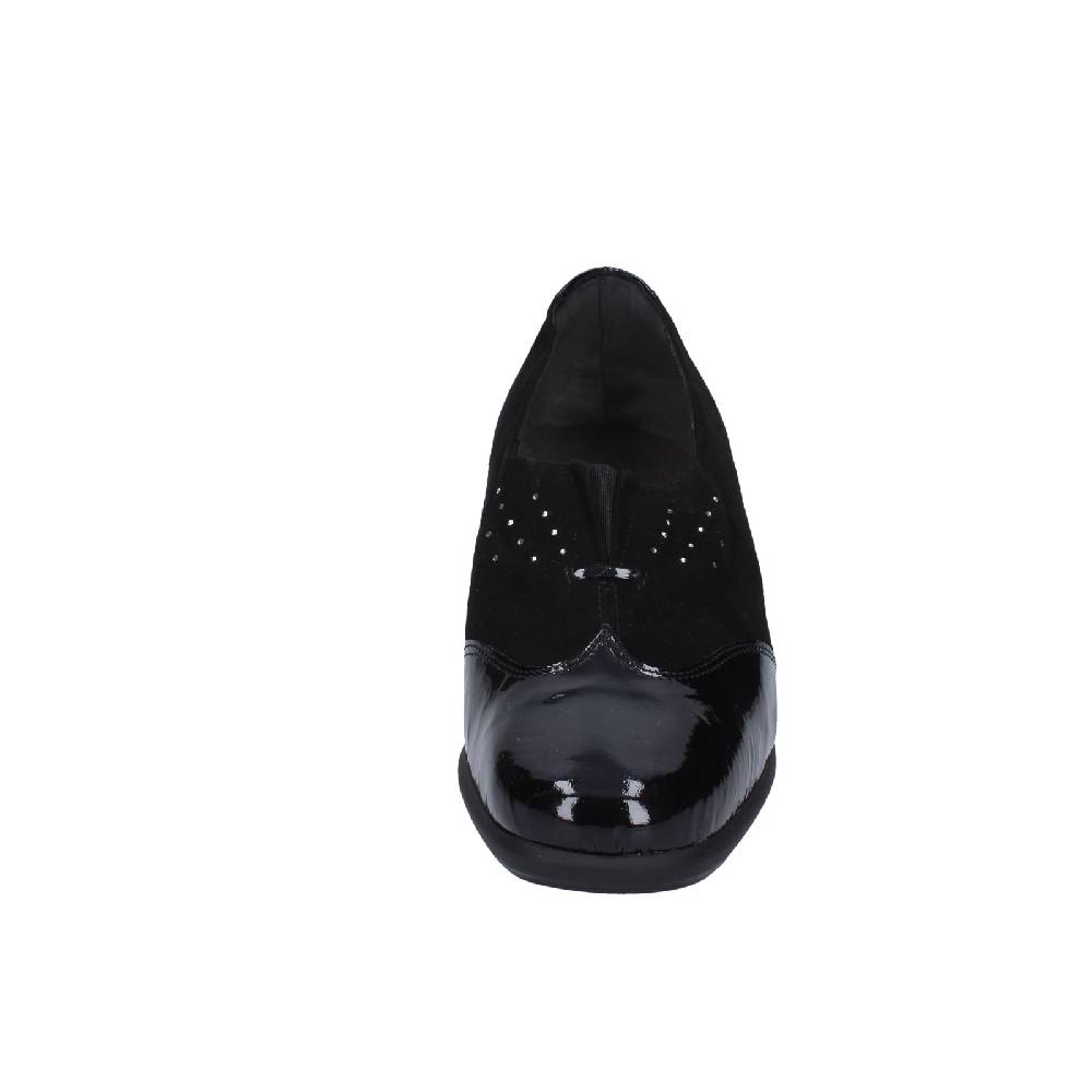scarpe donna CONFORT decollete nero vernice camoscio EZ330 Outlet